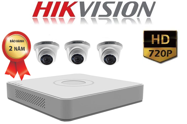 Trọn bộ Camera HKvision 3 mắt Full HD