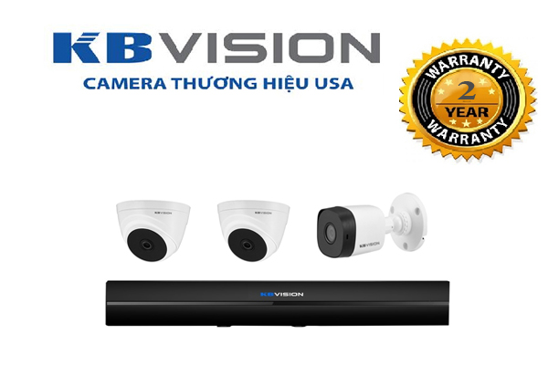 Trọn bộ Camera KBvision 2.0MP 3 mắt Full HD